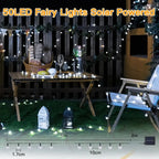 Ollny Cool White Globe Solar Lights(Green Cable, Solar Power, 8 Modes)
