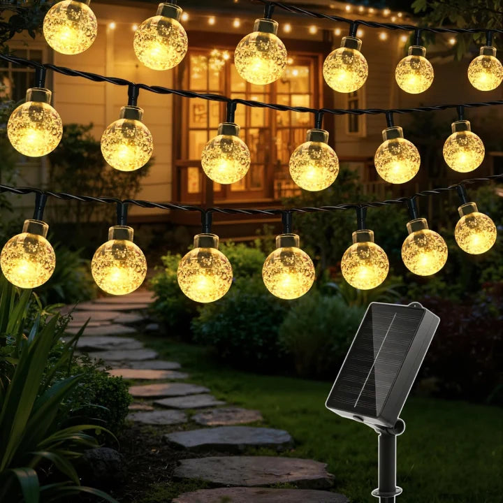 Ollny Warm White Globe Solar Garden Lights(Green Cable, Solar Power, 8 Modes)