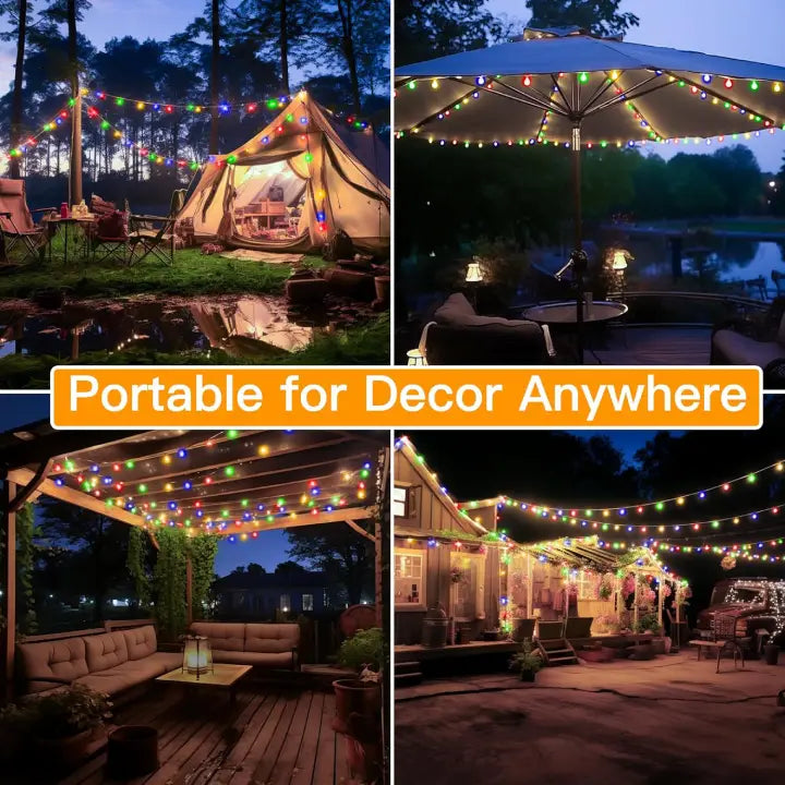 Ollny Multicolor Globe Solar Lights (Green Cable, Solar Power, 8 Modes)