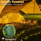 Ollny Warm White Fairy Lights 10m 100 LED(Green Cable, IP44 Waterproof, Battery Powered, 8 Modes)