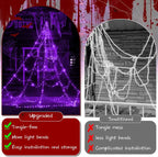 Ollny Purple Halloween Spider Web Lights 266 LED 3m (Black Cable, IP67 Waterproof, Plug in, 8 Modes)