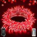 Ollny 100 LEDs 10m Halloween Red String Lights (Clear Cable, 8 Modes)