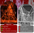 Ollny Orange Halloween Spider Net Lights 454 LED 5m (Black Cable, IP67 Waterproof, Plug in, 8 Modes)