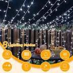 Ollny 100 LED Cool White Battery Operated Christmas Fairy Lights (Clear Cable, IP44 Waterproof)