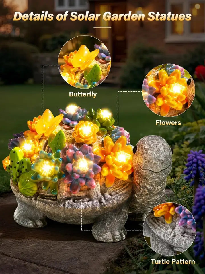 Ollny Solar Garden Lights Turtle Garden Ornaments for Mum Gifts Housewarming Gift