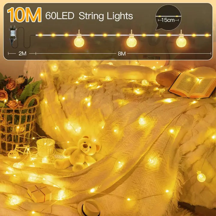 Ollny G29 Globe Fairy Lights (8 Modes, IP67 Waterproof, 2700k)