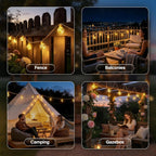 Ollny G50 Solar Festoon Lights for Garden, Gazebo, Festoon (Hemp Rope, 8 Modes, Solar/USB, IP45 Waterproof)