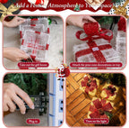 Ollny Light Up Present Boxes Warm White for Christmas (60 LED, 3 Sets, Plug in, 8 Modes)