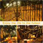 Ollny Warm White Fairy Lights 10m 100 LED(Green Cable, IP44 Waterproof, Battery Powered, 8 Modes)