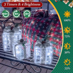Ollny Light Up Present Boxes Cool White for Christmas(60 LED, 3 Sets, Plug in, 8 Modes)