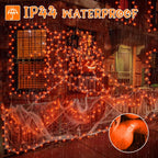 Ollny Orange Halloween String Lights (Clear Cable, Plug in, 8 Modes)