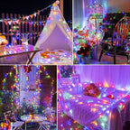 Ollny 200 LEDs 20m Multicolor Christmas Fairy Lights (Clear Cable, Plug in, 8 Modes)