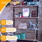 Ollny Cool White Fairy Lights 10m 100 LED(Green Cable, IP44 Waterproof, Battery Powered, 8 Modes)