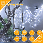 Ollny Cool White Fairy Lights 10m 100 LED(Green Cable, IP44 Waterproof, Battery Powered, 8 Modes)