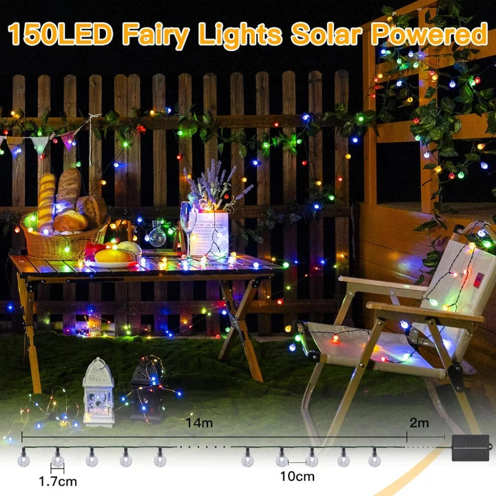 Ollny Multicolor Globe Solar Lights (Green Cable, Solar Power, 8 Modes)