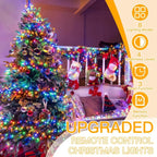 Ollny 1500 LED 22.5m Multicolour Christmas Cluster Lights (Green Cable, Plug in, 8 Modes)