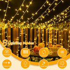 Ollny 150 LED Warm White Battery Operated Christmas Fairy Lights (Clear Cable, IP44 Waterproof)