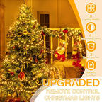 Ollny 600 LED 9m Christmas Warm White Cluster Lights (Green Cable, Plug in, 8 Modes)