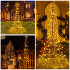 Ollny Christmas Tree Lights Warm White 1.8m 202 LEDs Mains Powered