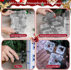 Ollny Light Up Present Boxes Cool White for Christmas(60 LED, 3 Sets, Plug in, 8 Modes)