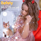 Ollny 100 LED Cool White Fairy Lights for Christmas Tree, Bedroom, Outdoor, Party, Bottle, Wedding (2 Packs, 10m, Battery Operated, IP44 Waterproof)