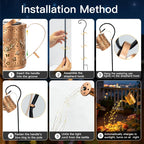 Ollny Butterfly Solar Watering Can with Cascading Lights for Outdoor, Yard, Patio, Lawn(Warm White, IP65 Waterproof, 2 Modes)