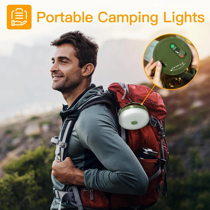 Ollny Camping String Lights Warm White & Multicolour for Yard, Garden, Party (20M 200LED, USB, 9 Modes, IP44 Waterproof)
