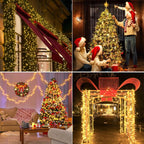 Ollny 600 LED 9m Christmas Warm White Cluster Lights (Green Cable, Plug in, 8 Modes)