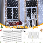 Ollny 200 LEDs 3m*2m IP67 Fairy Net Lights (Cool White, Clear Wire, Plug in, 8 Modes)