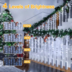 Ollny 400 LEDs 10m Outdoor Christmas Icicle  Lights (Cool White, Clear Cable, Connectable, 8 Modes)