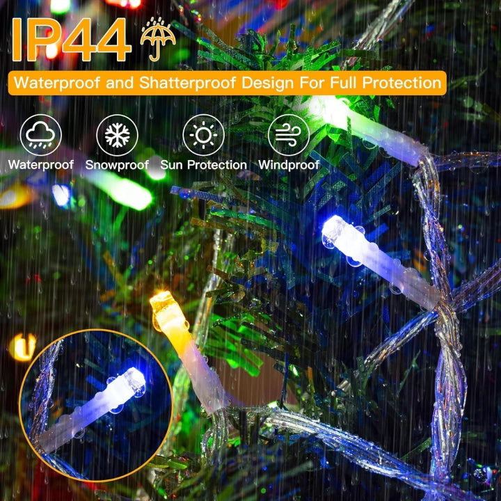 Ollny 400 LED 40m Multicolor Christmas String Lights (Clear Cable, Plug in, 8 Modes)