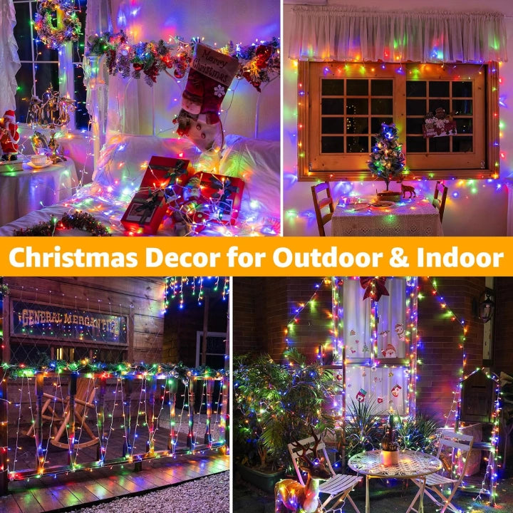 Ollny 400 LED 40m Multicolor Christmas String Lights (Clear Cable, Plug in, 8 Modes)
