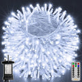 Ollny 600 LED 60m Cool White Christmas Lights (Clear Cable, Plug in, 8 Modes)
