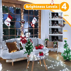 Ollny 600 LED 60m Cool White Christmas Lights (Clear Cable, Plug in, 8 Modes)