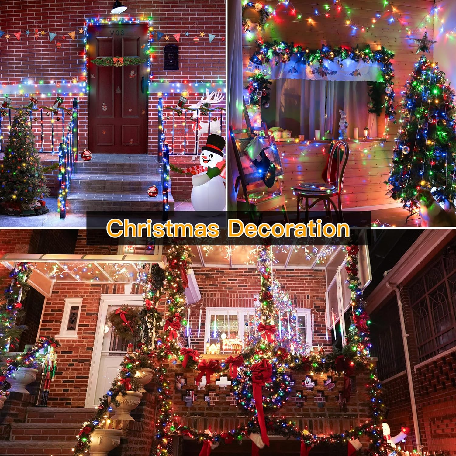 Ollny 100 LED 10m Multicolor Christmas String Lights ( Clear Cable, Plug in, 8 Modes)