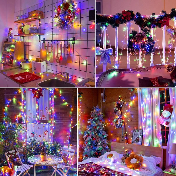 Ollny 300 LED 30m Multicolor Christmas Lights (Clear Cable, Plug in, 8 Modes)