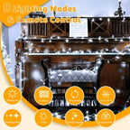 Ollny 300 LED 30m Cool White Christmas Lights (Clear Cable, Plug in, 8 Modes)