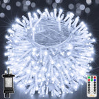 Ollny 400 LED 40m Cool White Christmas String Lights (Clear Cable, Plug in, 8 Modes)