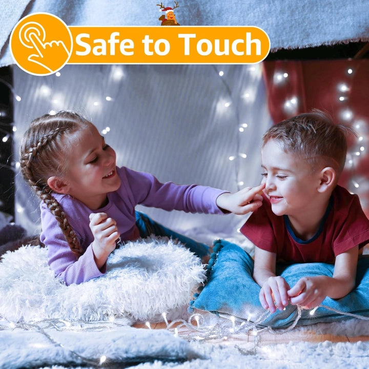 Ollny 400 LED 40m Cool White Christmas String Lights (Clear Cable, Plug in, Modes)