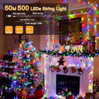 Ollny 500 LED 50m Multicolor Christmas String Lights ( Clear Cable, Plug in, 8 Modes)