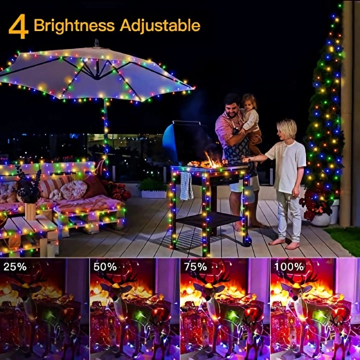 Ollny 500 LED 50m Multicolor Christmas String Lights ( Clear Cable, Plug in, 8 Modes)