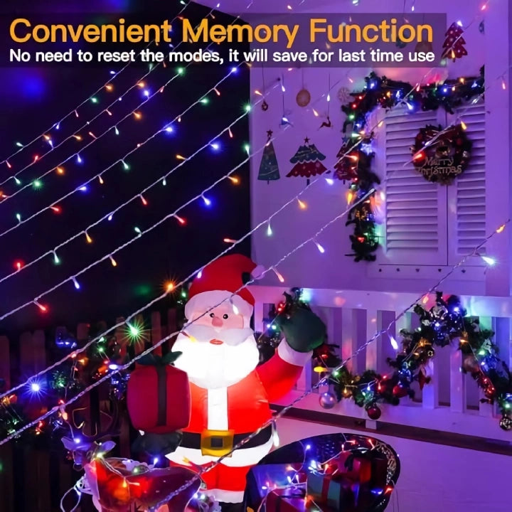 Ollny 500 LED 50m Multicolor Christmas String Lights ( Clear Cable, Plug in, 8 Modes)