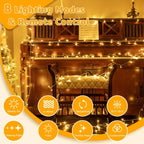 Ollny 500 LED 50m Warm White Fairy Lights (Warm White, Memory Function, 8 Modes, IP44 Waterproof)