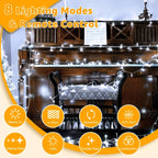 Ollny 100 LED 10m Cool White Fairy Lights (Cool White, Memory Function, 8 Modes, IP44 Waterproof)