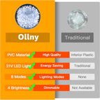 Ollny 100 LED 10m Cool White Fairy Lights (Cool White, Memory Function, 8 Modes, IP44 Waterproof)