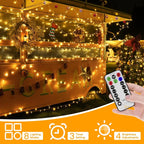 Ollny 100 LEDs 10m Warm White Fairy Lights (Warm White, Memory Function, 8 Modes, IP44 Waterproof)