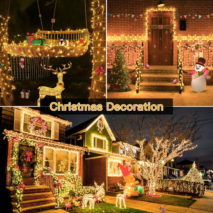 Ollny 100 LEDs 10m Warm White Fairy Lights (Warm White, Memory Function, 8 Modes, IP44 Waterproof)