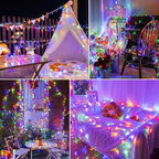 Ollny 100 LED 10m Multicolor Christmas String Lights ( Clear Cable, Plug in, 8 Modes)