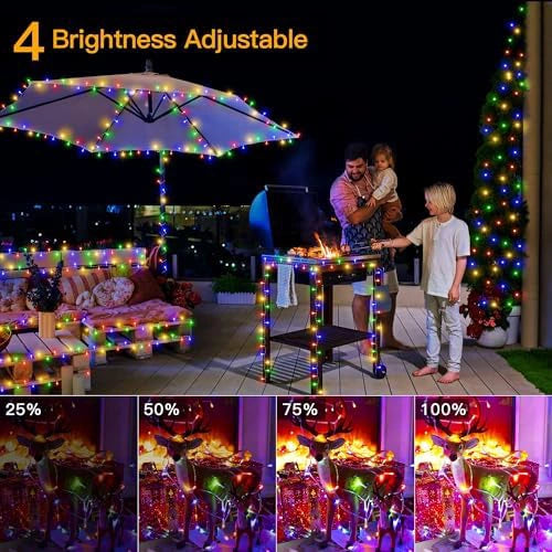 Ollny 100 LED 10m Multicolor Christmas String Lights ( Clear Cable, Plug in, 8 Modes)