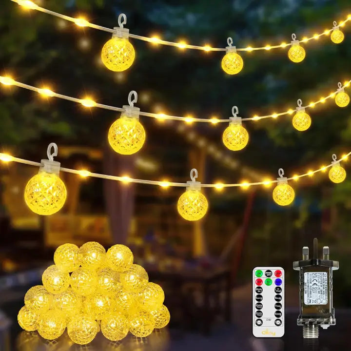Ollny G29 Globe Fairy Lights 10m 60LED (8 Modes, IP67 Waterproof, 2700k)